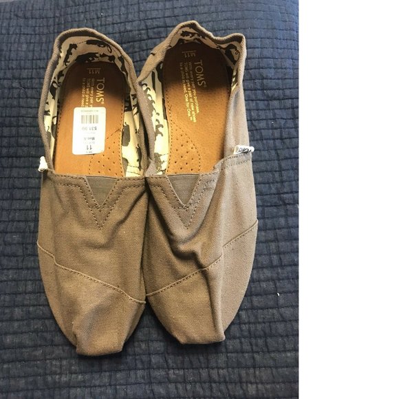 Toms Gray Classic Canvas Alpargatas Slip On Shoes - Picture 1 of 5